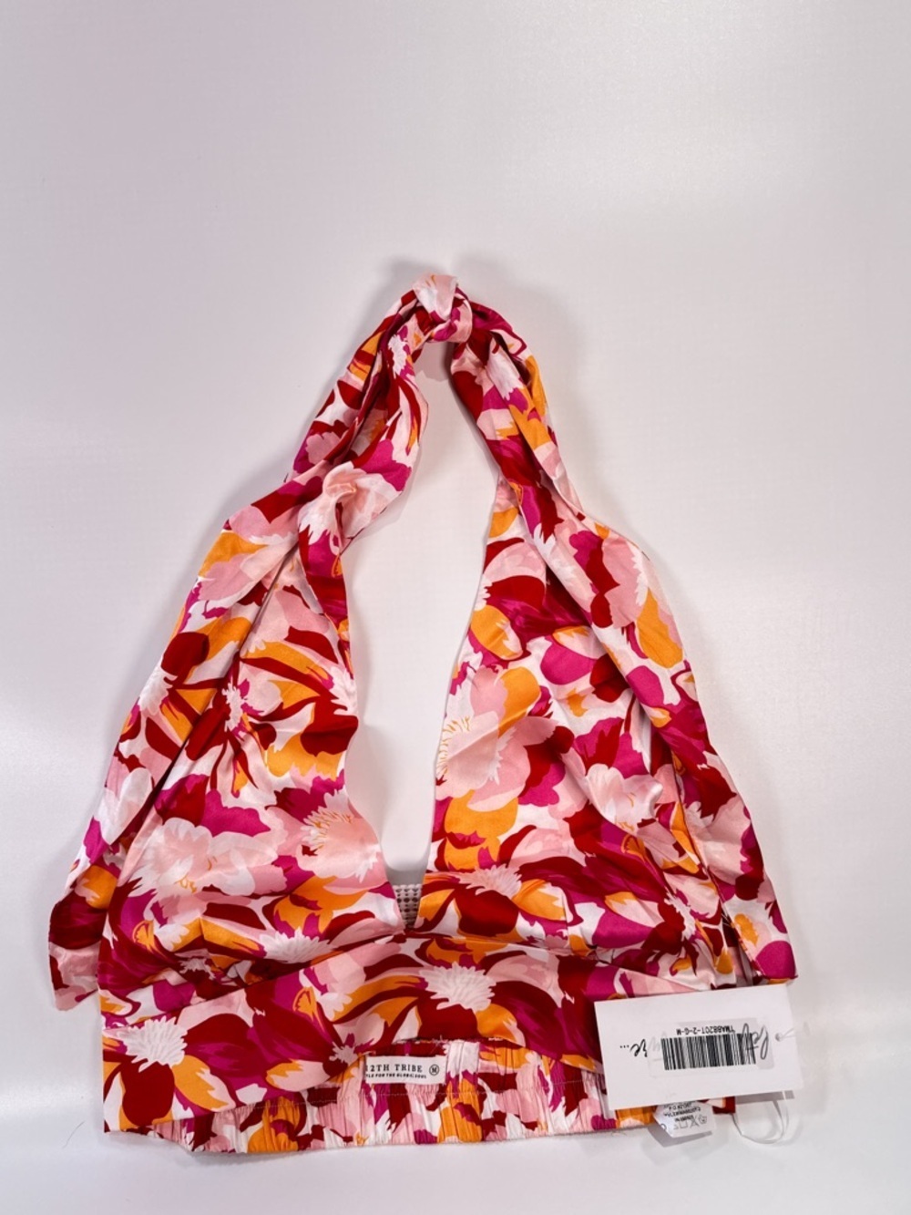 12th Tribe Floral Halter Set in Pink, Red & Orange - Picture 3 of 14